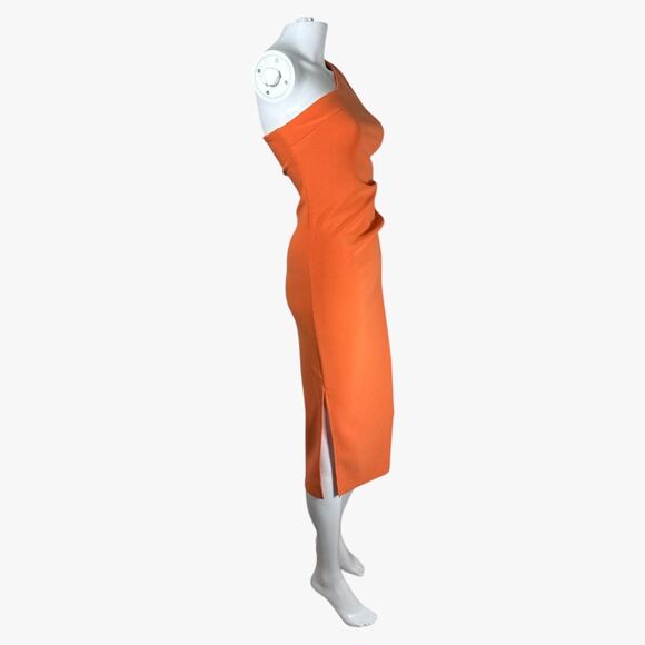 Petal & Pup Women's Nadeem One Shoulder Midi Dress in Orange Sz 2 Glam Party - Picture 2 of 6